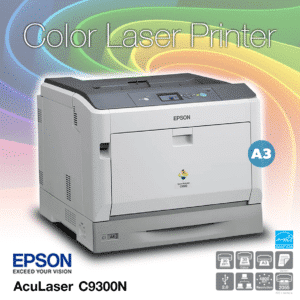 Epson AcuLaser C9300N A3 Size Network Color Laser Printer | 1200x1200dpi | หน่วยความจำ 256-1152MB | ความเร็วสูงสุด 17.3 ppm A3